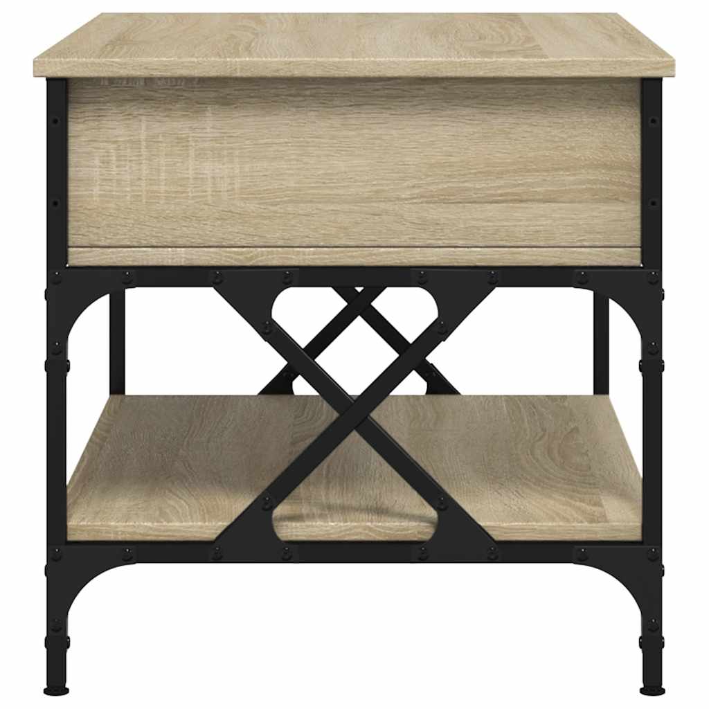 Table basse chêne sonoma 70x50x50 cm bois d'ingénierie et métal - XIOS