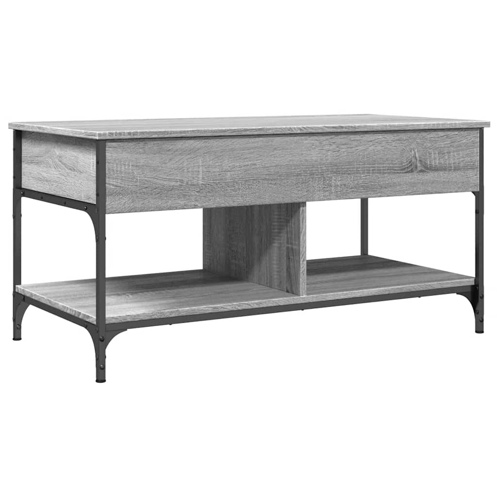 Table basse sonoma gris 100x50x50 cm bois d'ingénierie et métal - XIOS