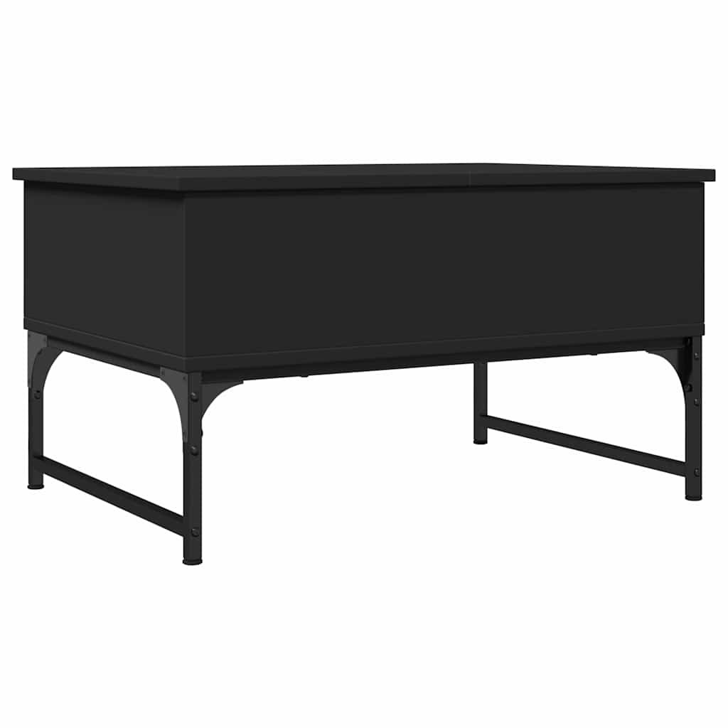 Table basse noir 70x50x40 cm bois d'ingénierie et métal - XIOS
