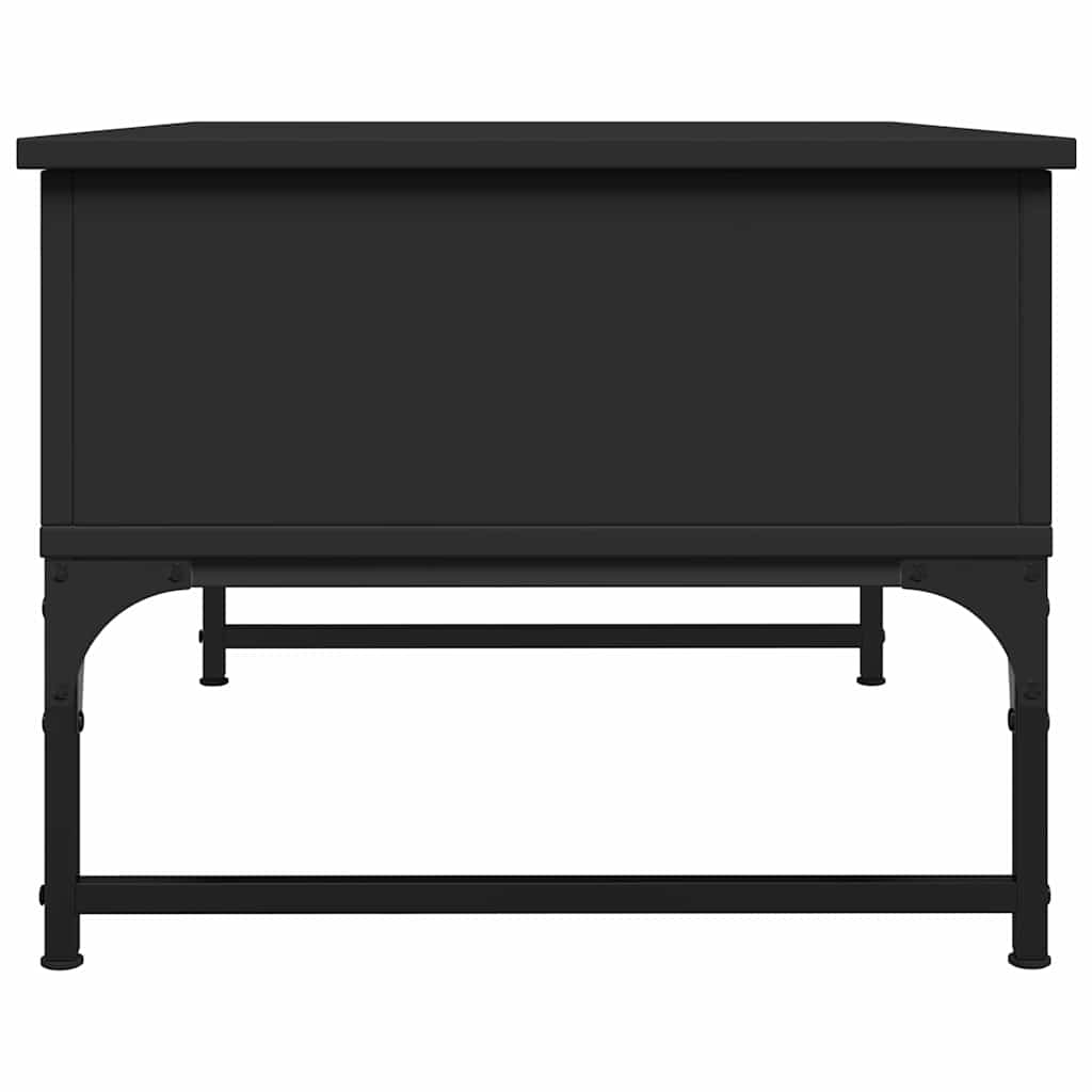 Table basse noir 70x50x40 cm bois d'ingénierie et métal - XIOS