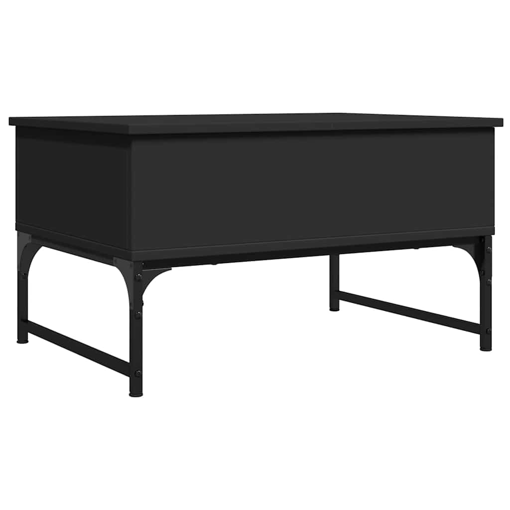 Table basse noir 70x50x40 cm bois d'ingénierie et métal - XIOS