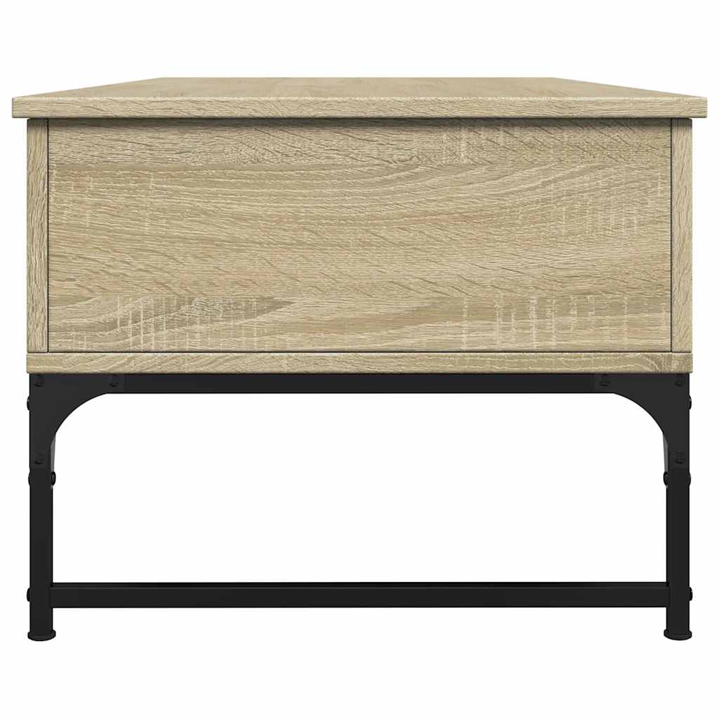 Table basse chêne sonoma 100x50x40cm bois d'ingénierie et métal - XIOS