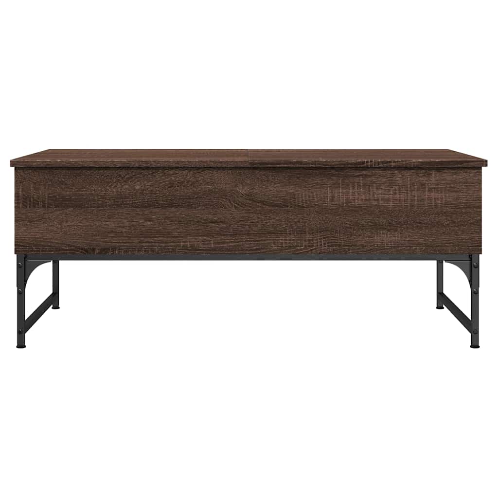 Table basse chêne marron 100x50x40cm bois d'ingénierie et métal - XIOS