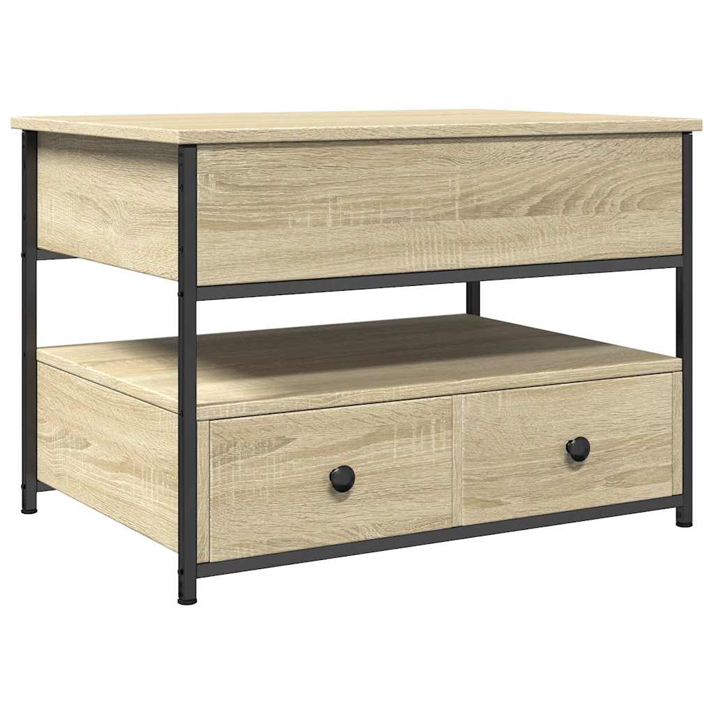 Table basse chêne sonoma 70x50x50 cm bois d'ingénierie et métal - XIOS