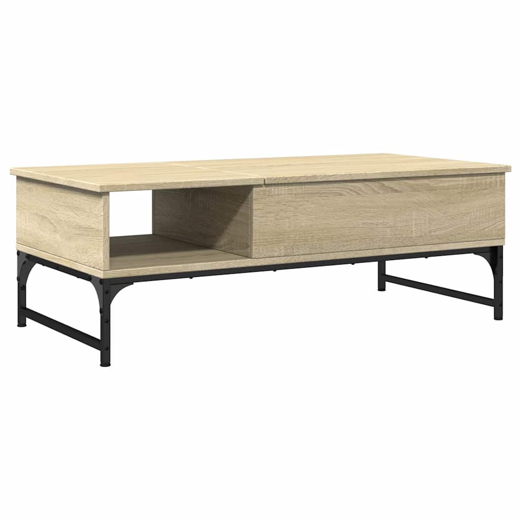 Table basse chêne sonoma 100x50x35cm bois d'ingénierie et métal - XIOS