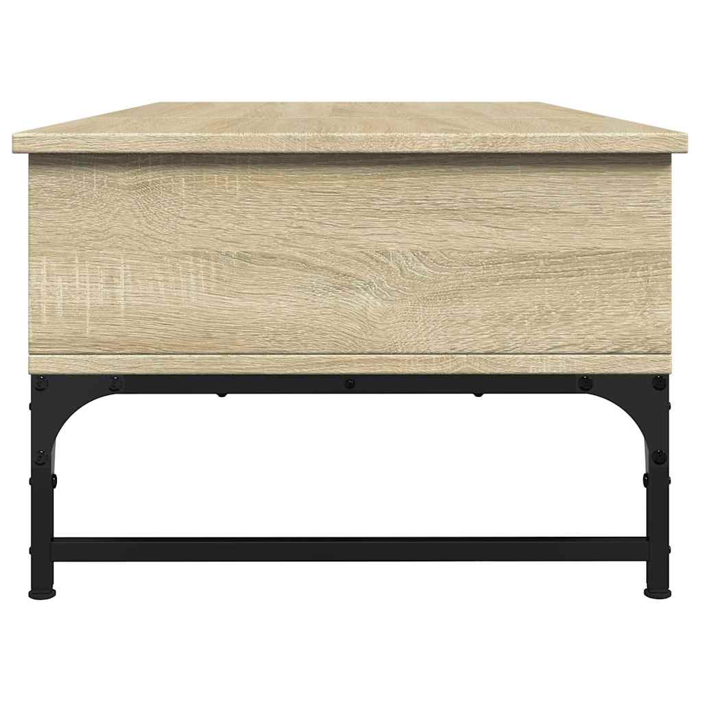 Table basse chêne sonoma 100x50x35cm bois d'ingénierie et métal - XIOS