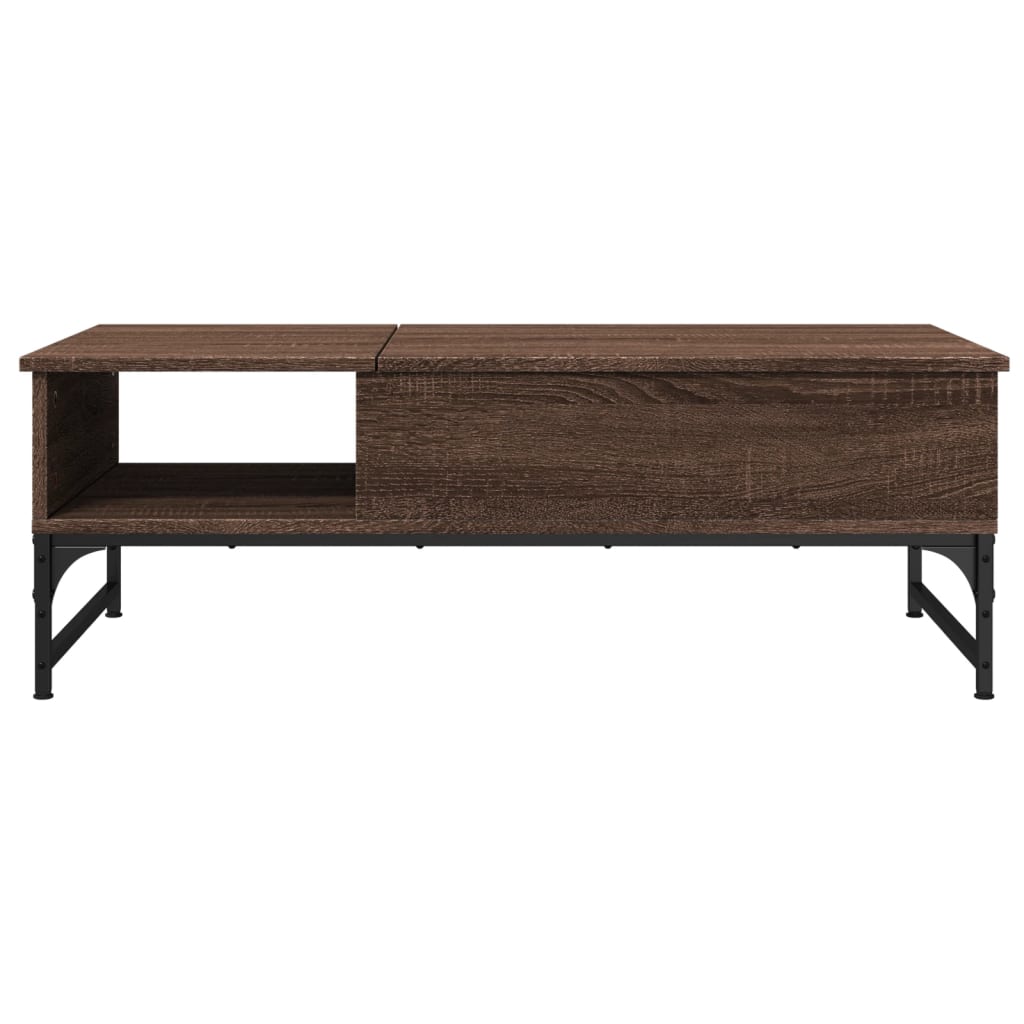 Table basse chêne marron 100x50x35cm bois d'ingénierie et métal - XIOS