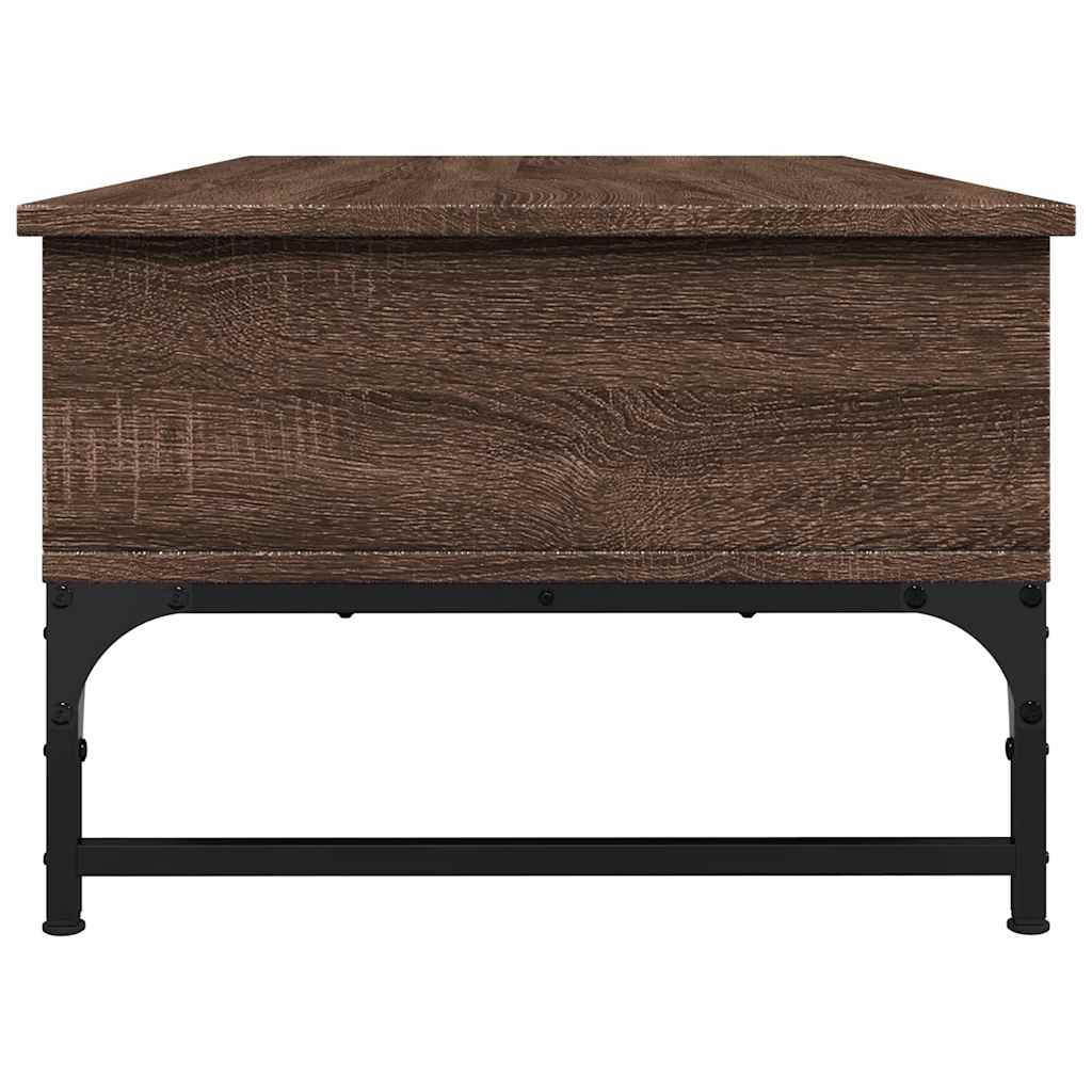 Table basse chêne marron 100x50x35cm bois d'ingénierie et métal - XIOS
