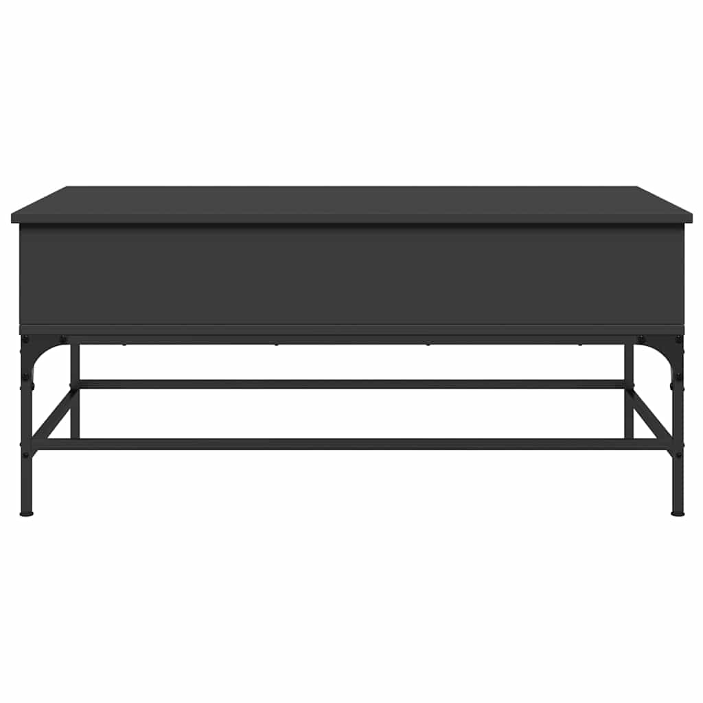 Table basse noir 100x50x45 cm bois d'ingénierie et métal - XIOS