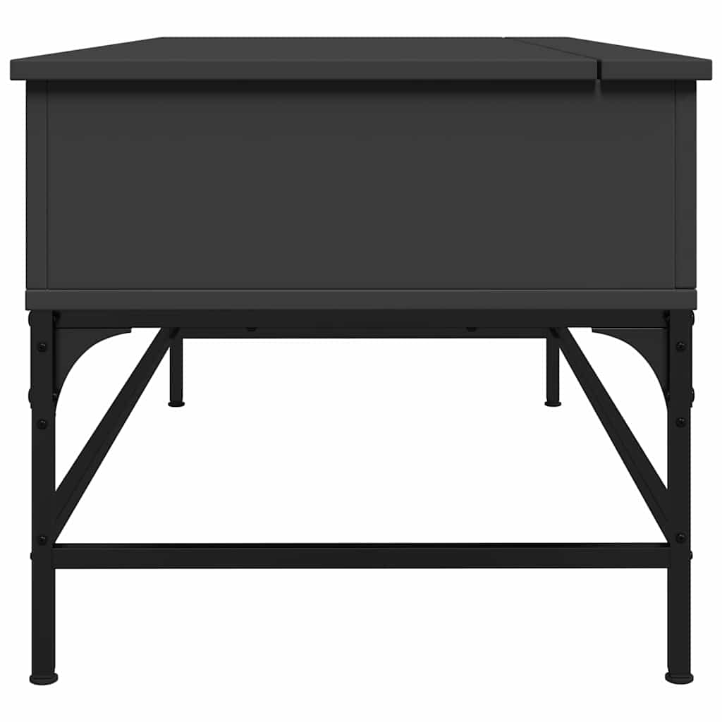Table basse noir 100x50x45 cm bois d'ingénierie et métal - XIOS