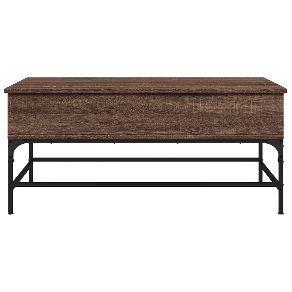 Table basse chêne marron 100x50x45cm bois d'ingénierie et métal - XIOS