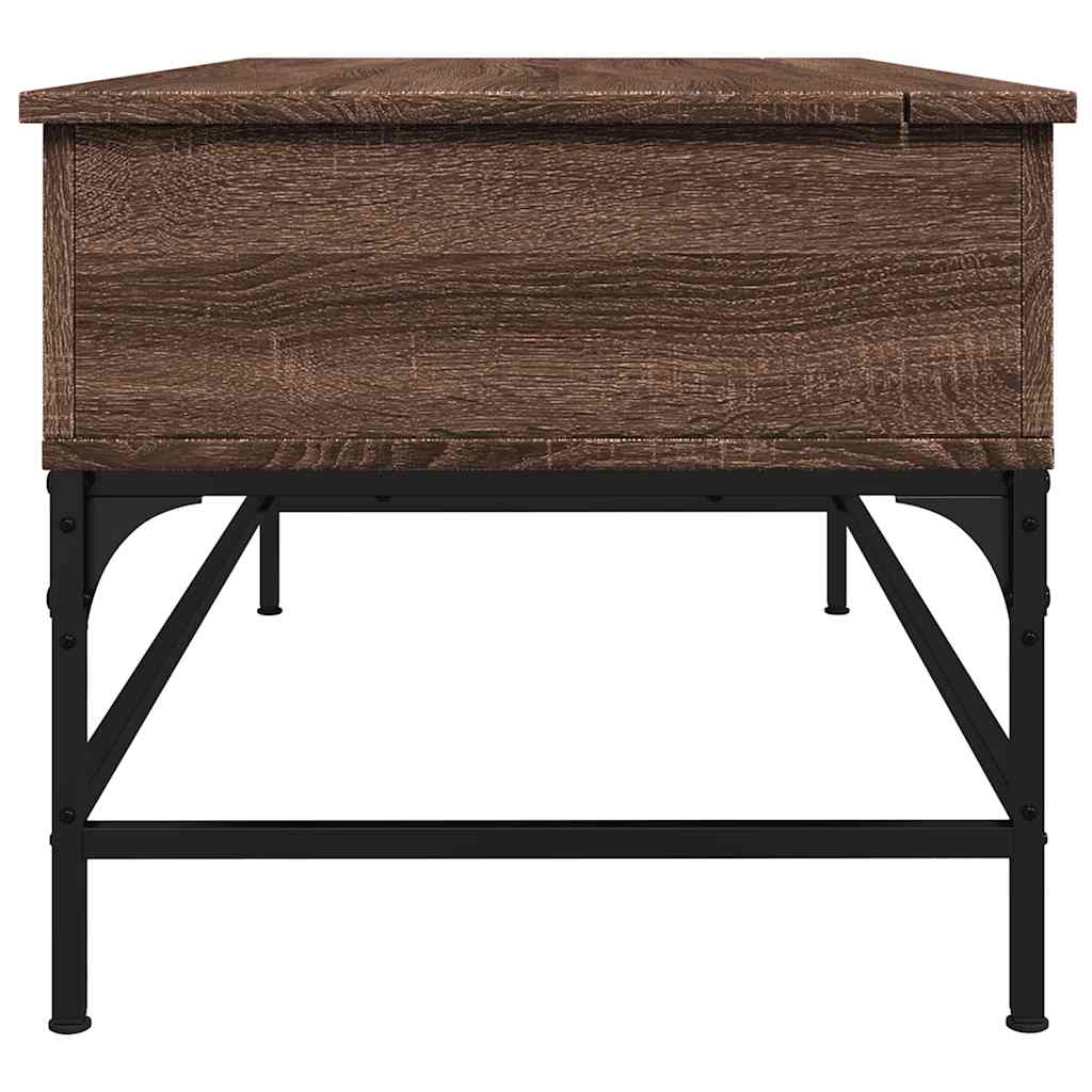 Table basse chêne marron 100x50x45cm bois d'ingénierie et métal - XIOS