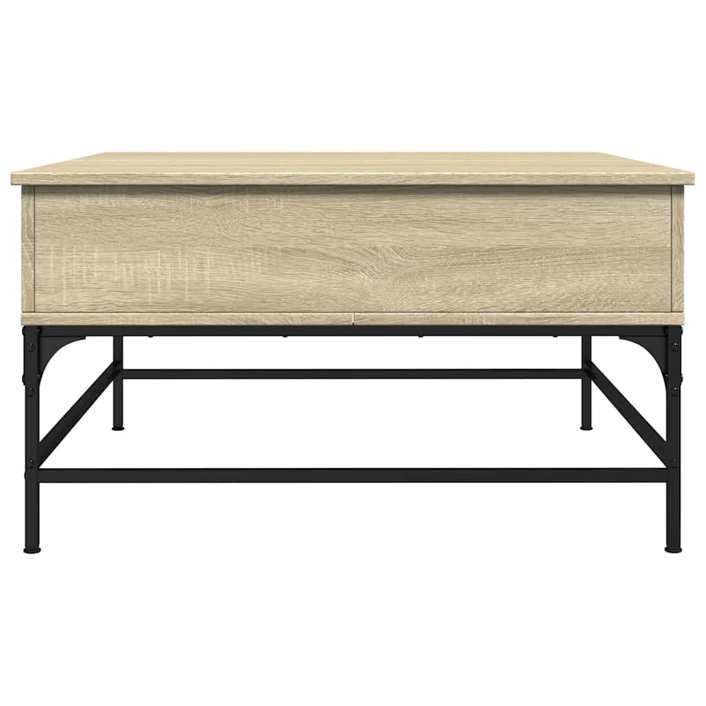 Table basse chêne sonoma 80x80x45 cm bois d'ingénierie et métal - XIOS