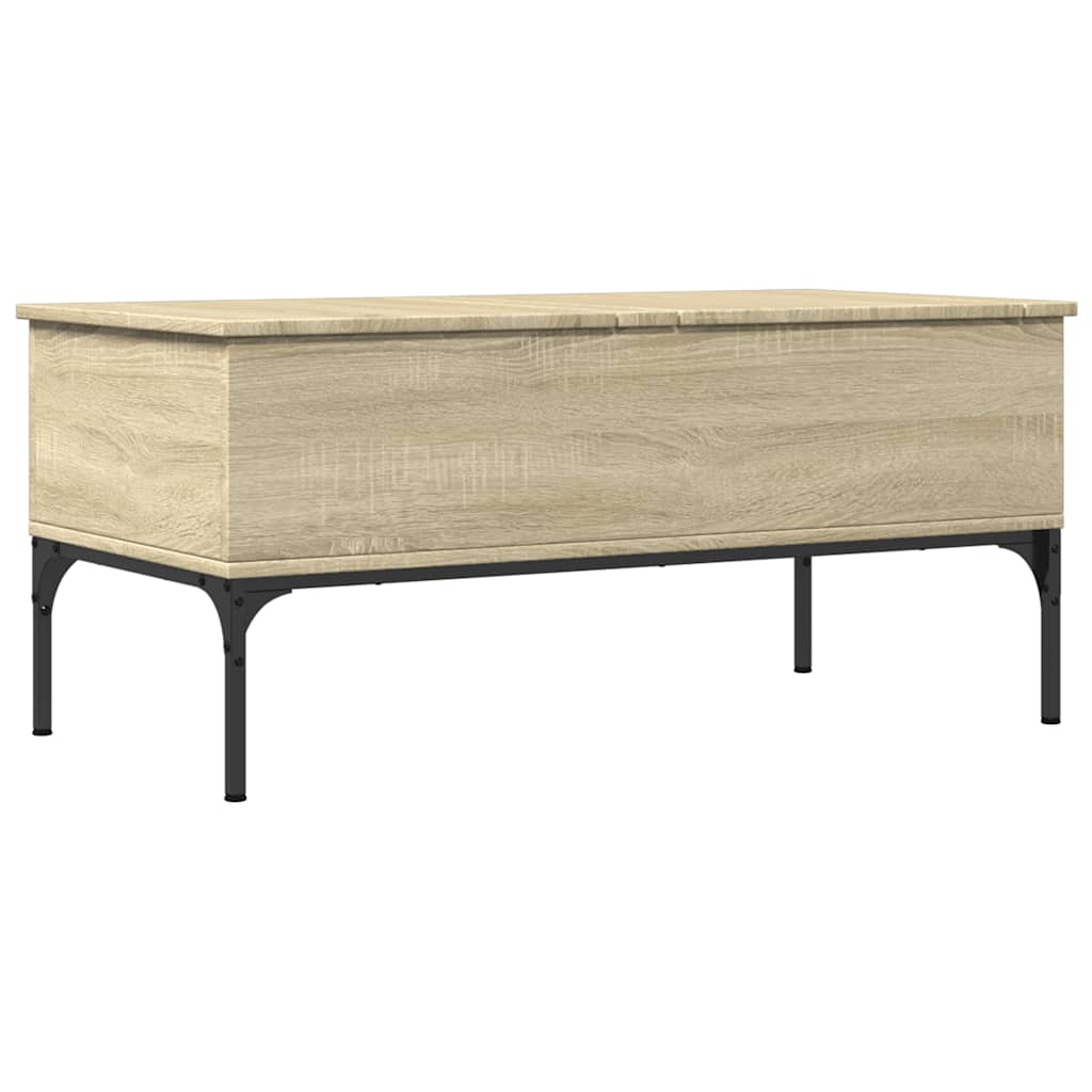Table basse chêne sonoma 100x50x45cm bois d'ingénierie et métal - XIOS
