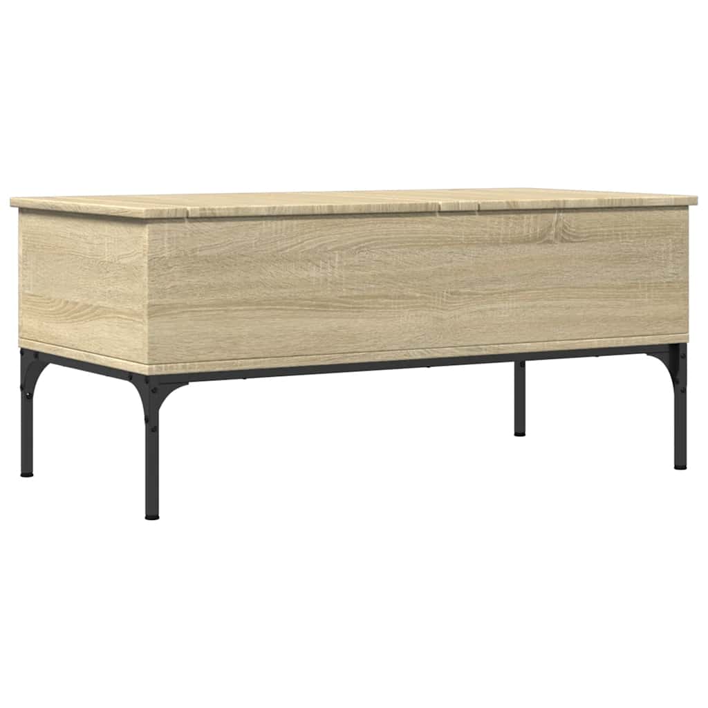Table basse chêne sonoma 100x50x45cm bois d'ingénierie et métal - XIOS