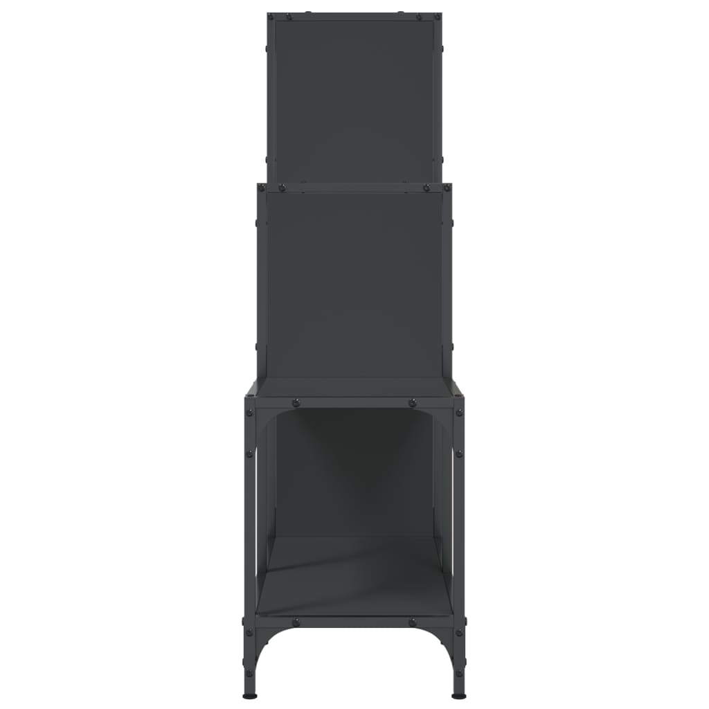 Bibliothèque noir 92x30x102 cm bois d'ingénierie et métal - XIOS