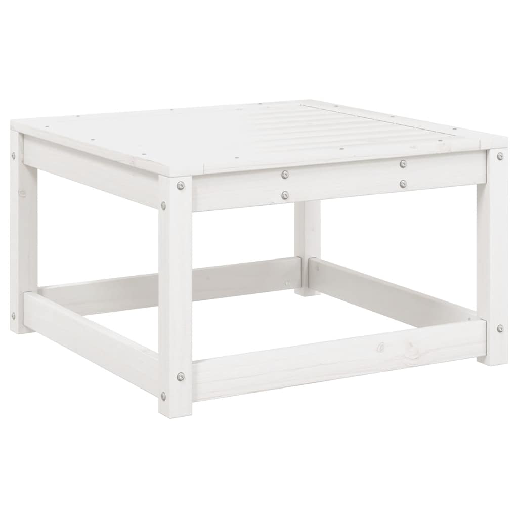Salon de jardin 5 pcs blanc bois massif de pin