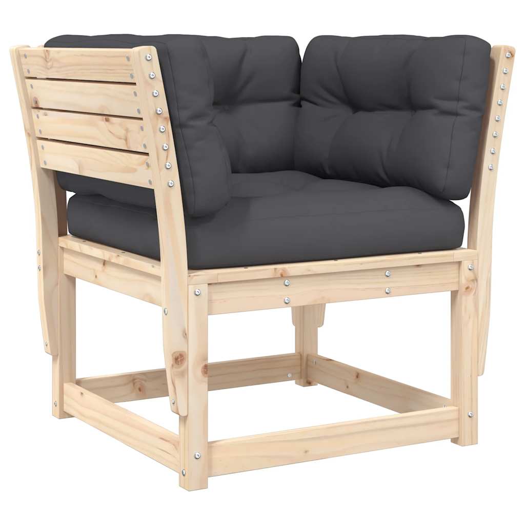 Salon de jardin 5 pcs avec coussins Bois de pin massif