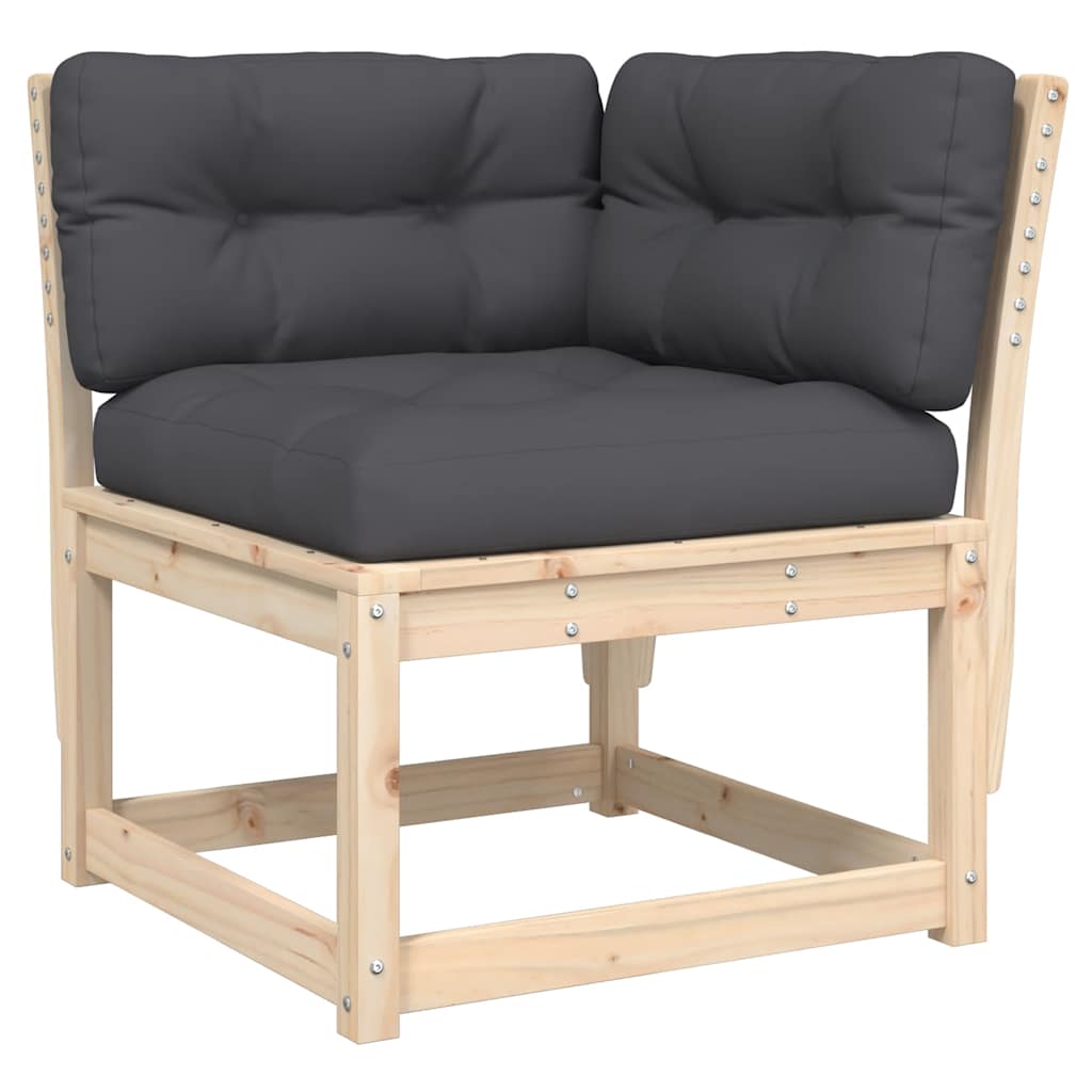 Salon de jardin 7 pcs avec coussins Bois de pin massif