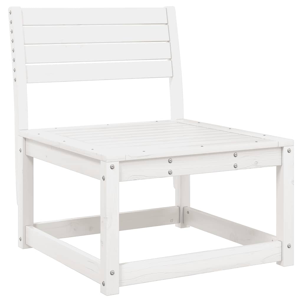 Salon de jardin 8 pcs Blanc Bois de pin massif