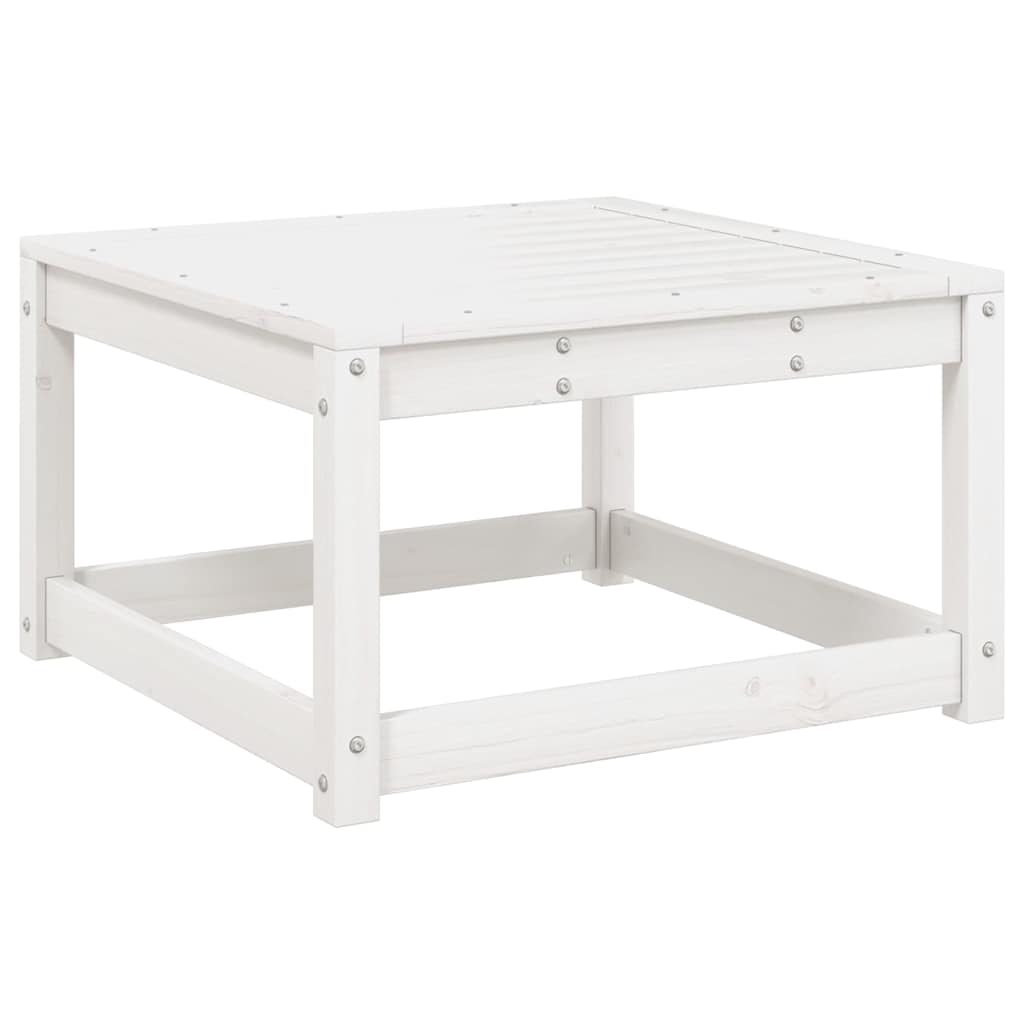 Salon de jardin 8 pcs Blanc Bois de pin massif