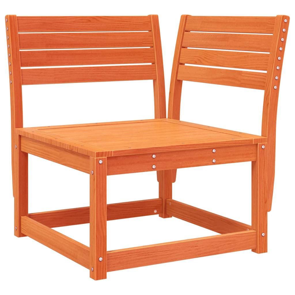 Salon de jardin 8 pcs cire marron bois de pin massif