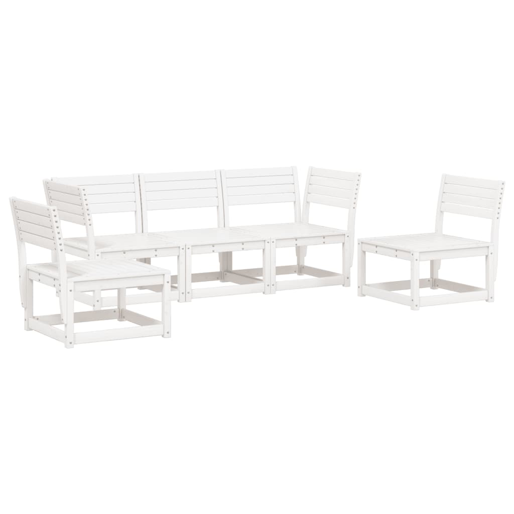 Salon de jardin 5 pcs blanc bois massif de pin - XIOS