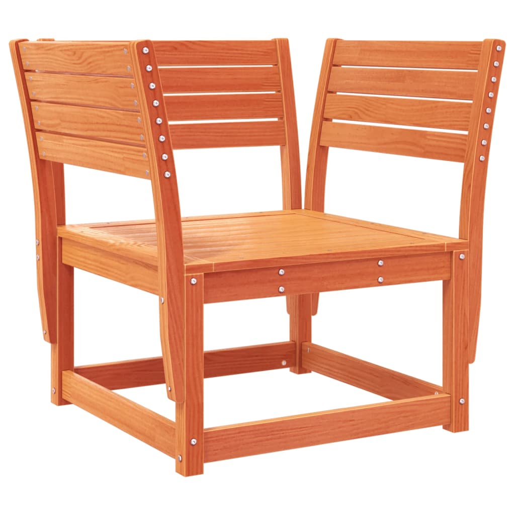 Salon de jardin 5 pcs cire marron bois de pin massif