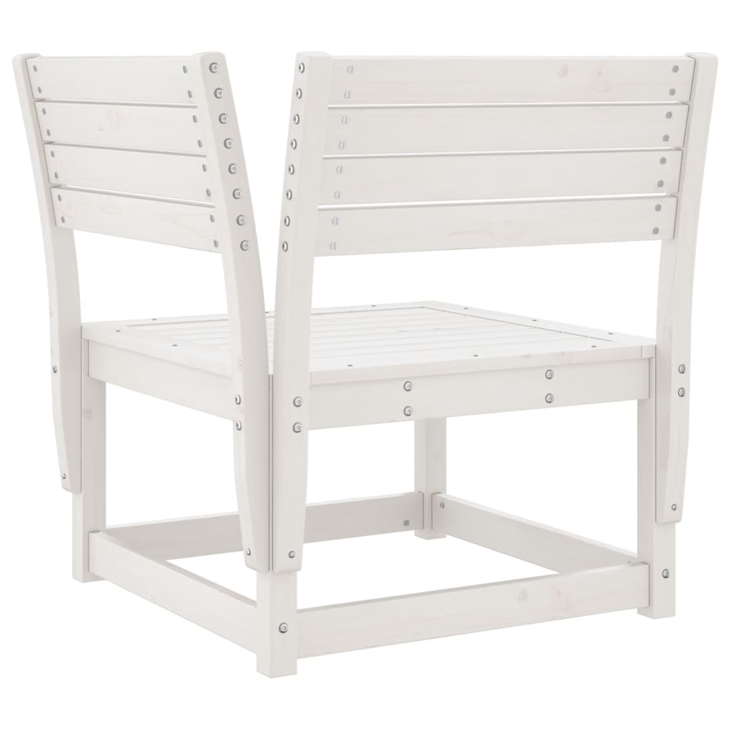 Salon de jardin 6 pcs blanc bois de pin massif
