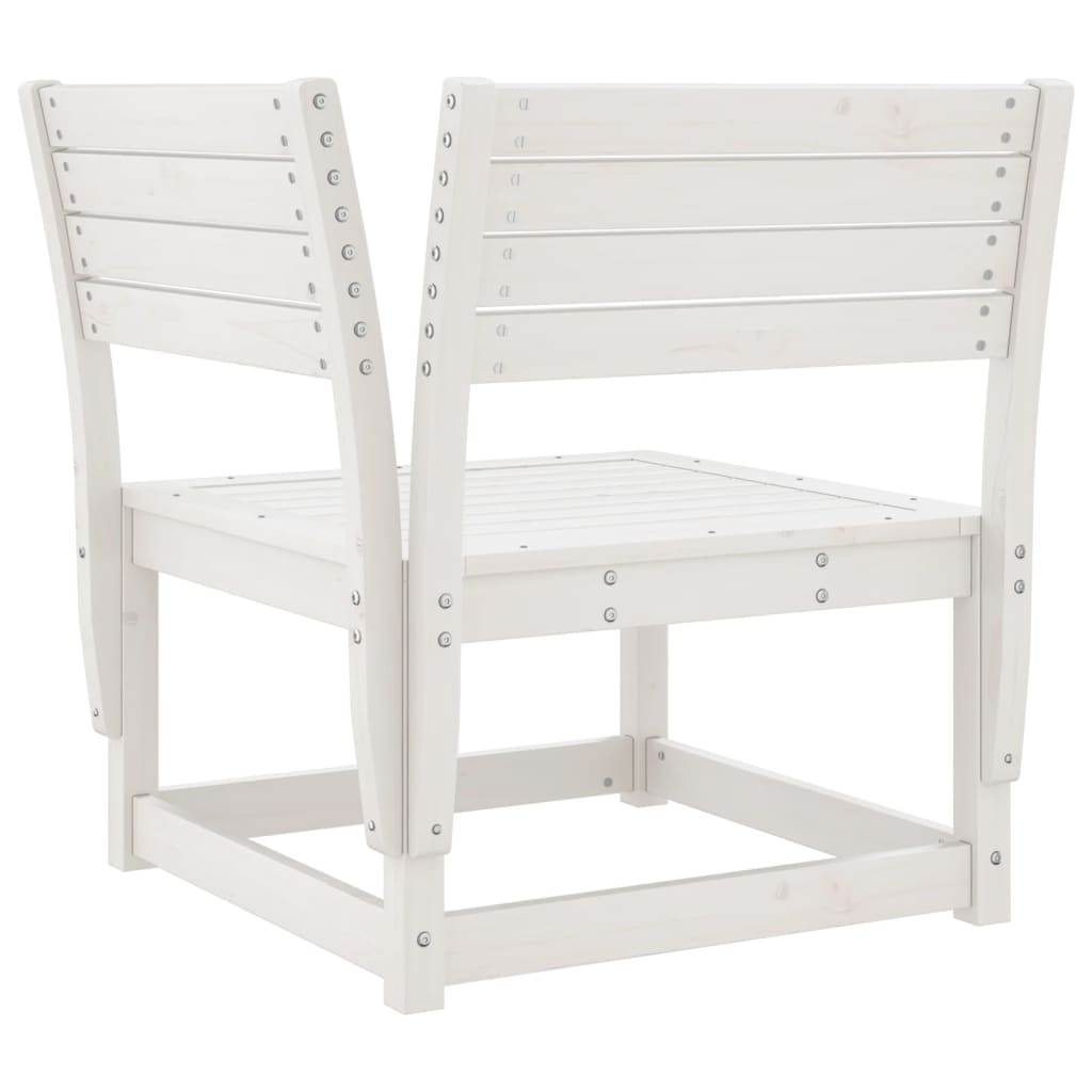 Salon de jardin 6 pcs blanc bois de pin massif