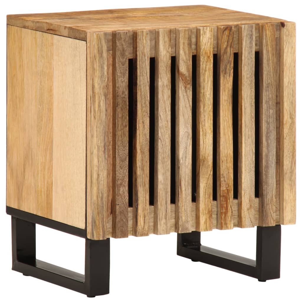 Tables de chevet 2 pcs 40x34x46 cm bois massif de manguier brut