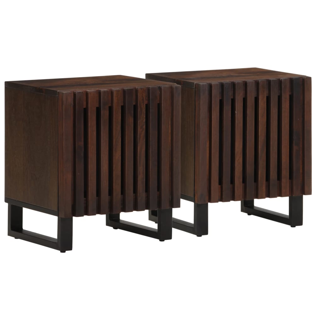 Tables de chevet 2 pcs 40x34x46 cm bois de manguier massif - XIOS