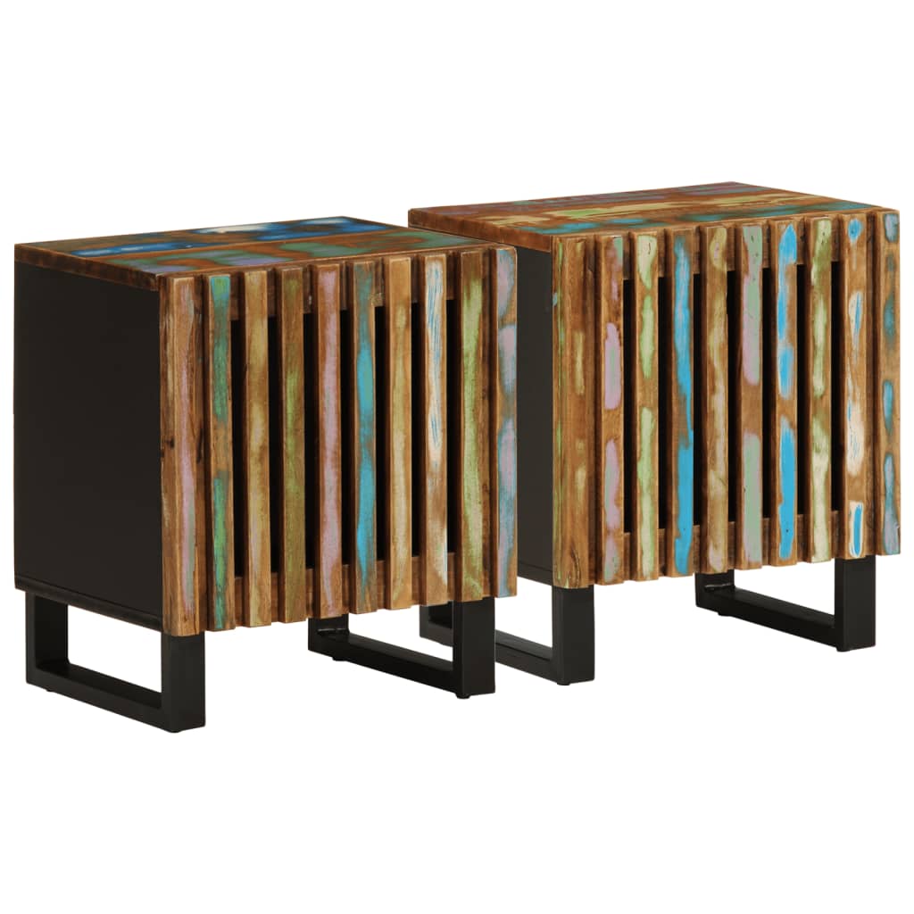 Tables de chevet 2 pcs 40x34x46 cm bois massif de récupération - XIOS