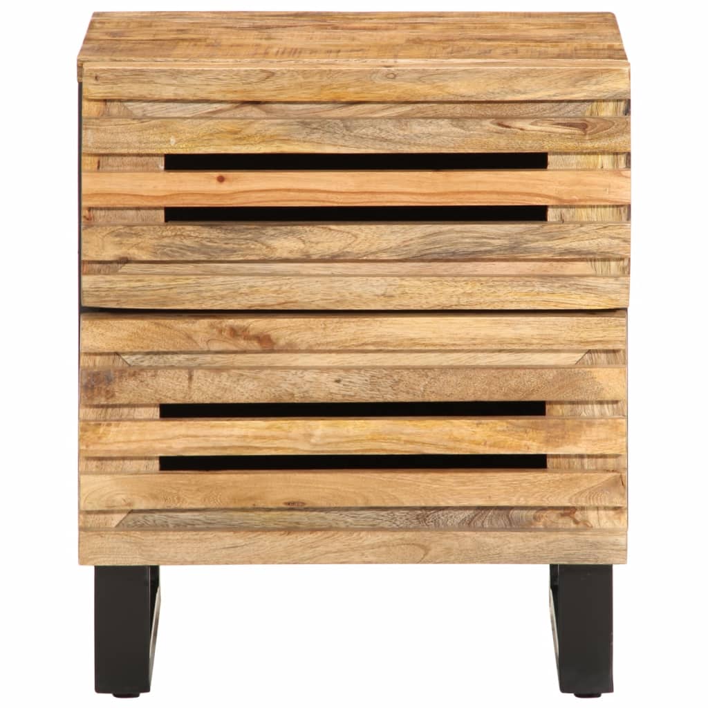 Table de chevet 40x34x46 cm bois de manguier massif brut - XIOS