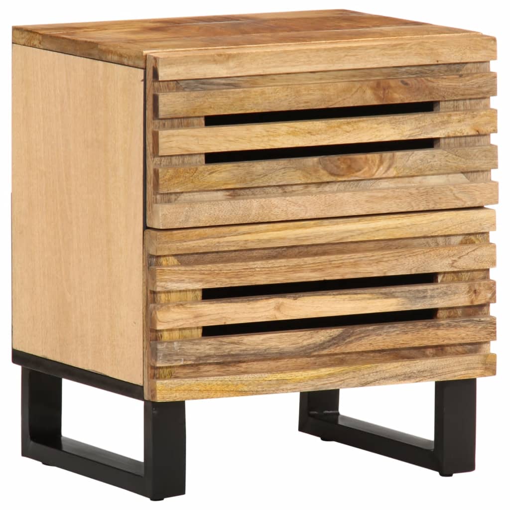 Tables de chevet 2 pcs 40x34x46 cm bois massif de manguier brut