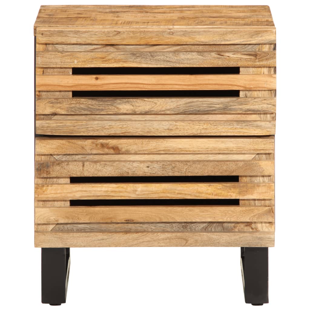 Tables de chevet 2 pcs 40x34x46 cm bois massif de manguier brut