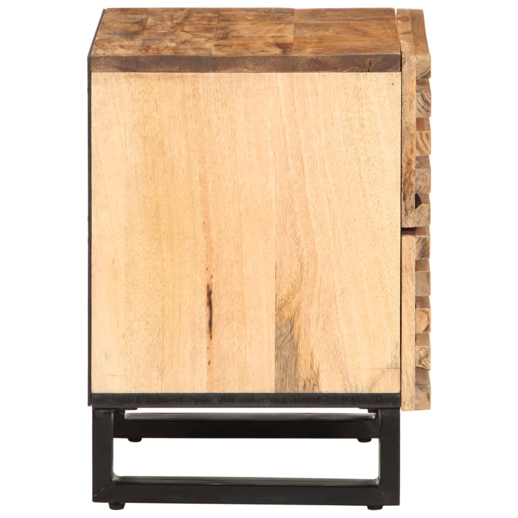 Tables de chevet 2 pcs 40x34x46 cm bois massif de manguier brut