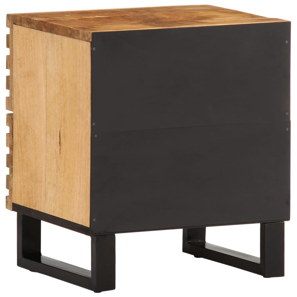 Tables de chevet 2 pcs 40x34x46 cm bois massif de manguier brut