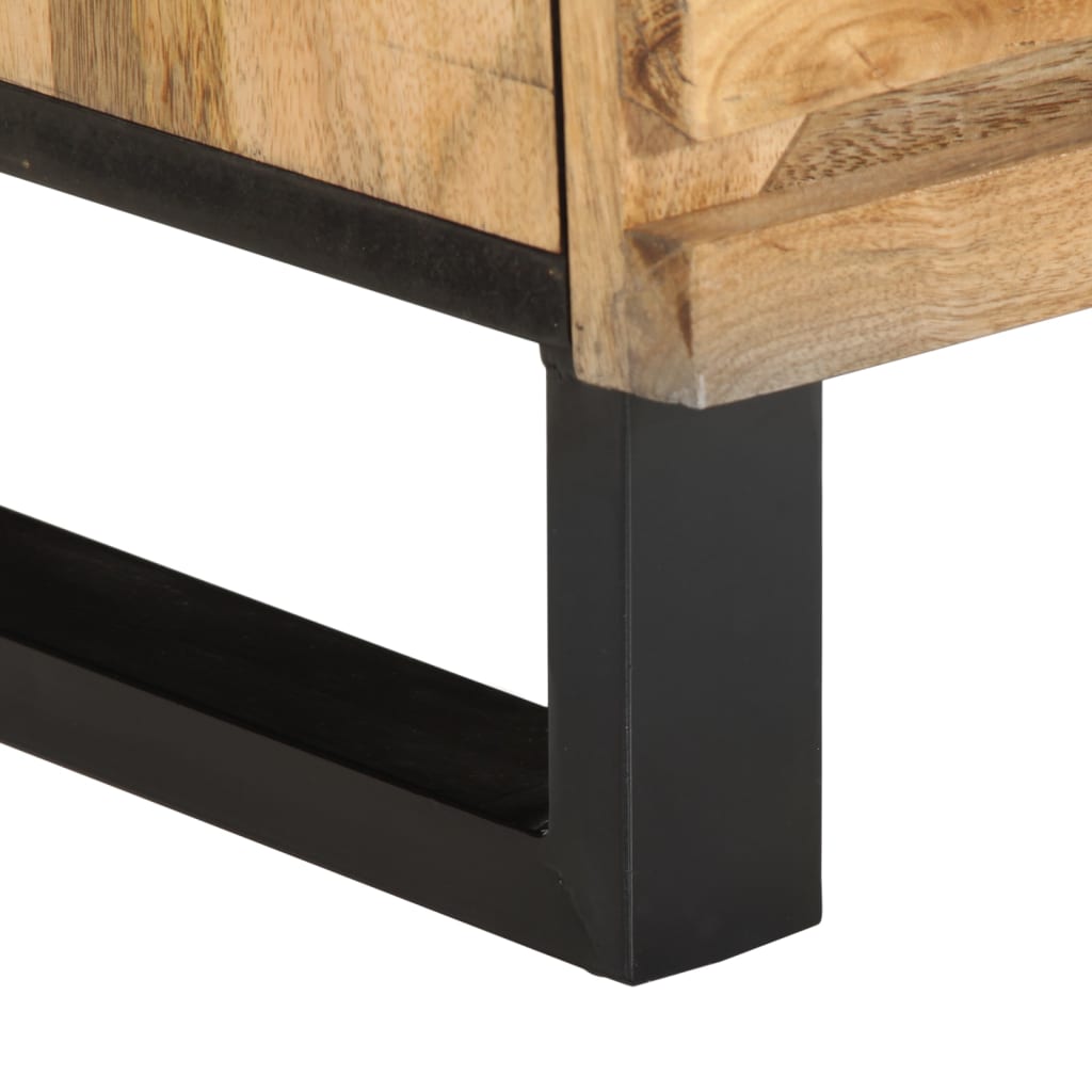 Tables de chevet 2 pcs 40x34x46 cm bois massif de manguier brut