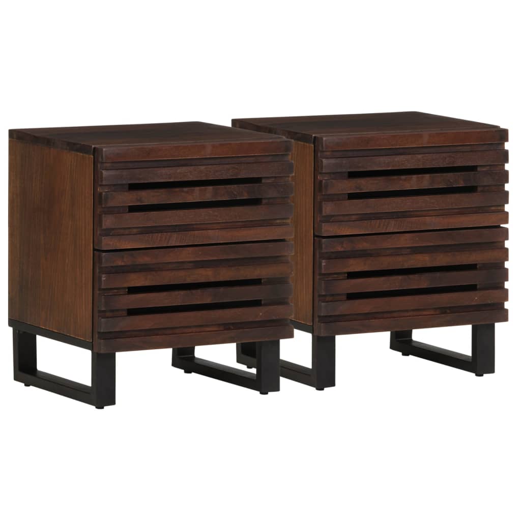 Tables de chevet 2 pcs 40x34x46 cm bois de manguier massif - XIOS
