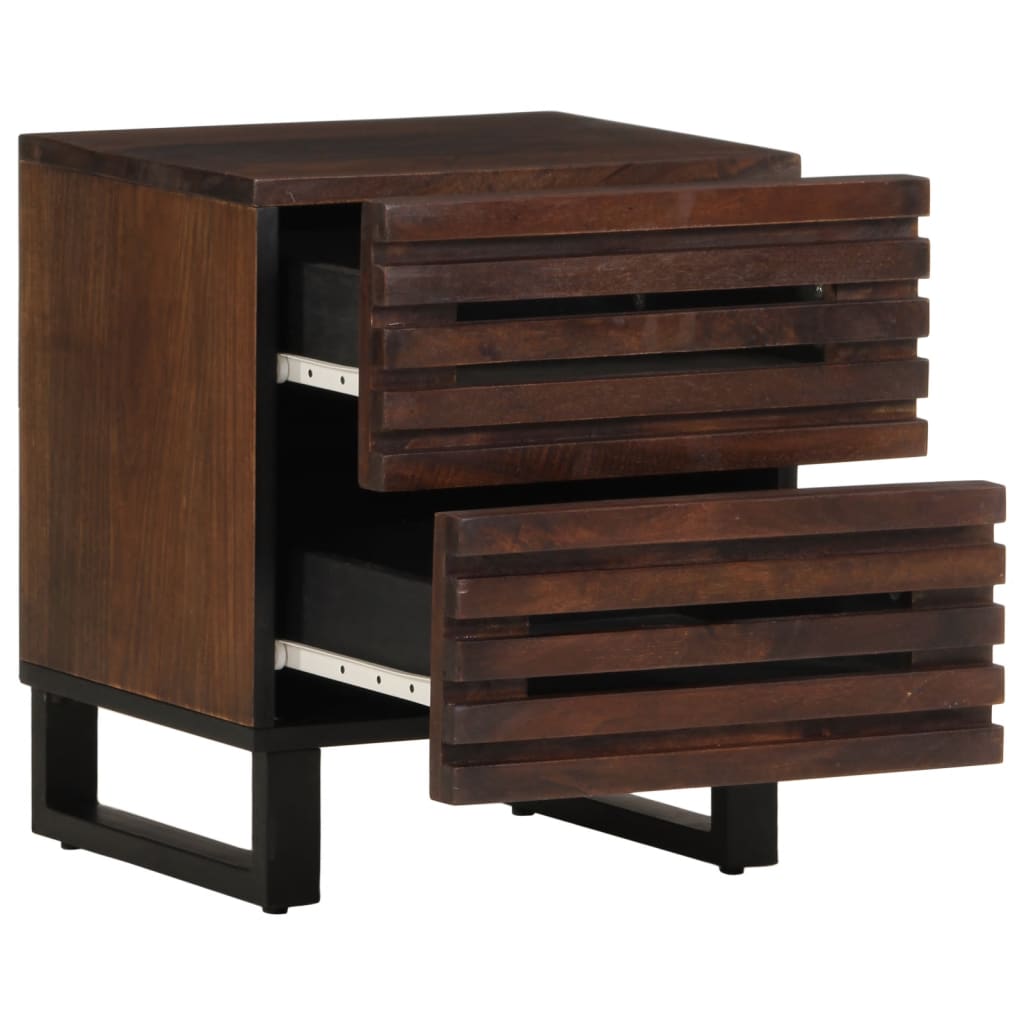 Tables de chevet 2 pcs 40x34x46 cm bois de manguier massif