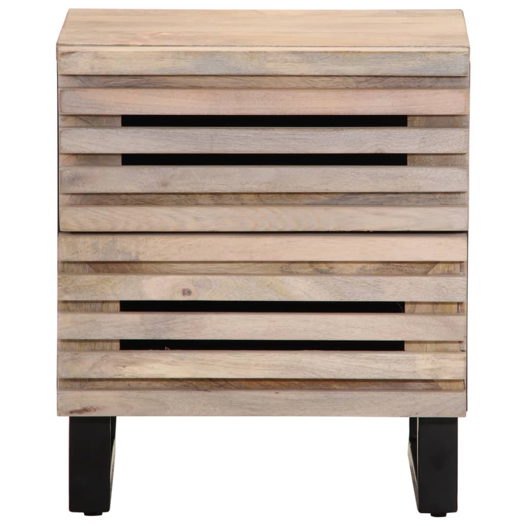 Table de chevet 40x34x46 cm bois de manguier massif blanchi - XIOS