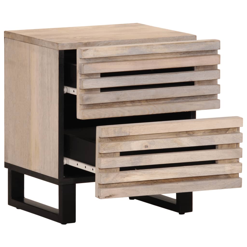 Tables de chevet 2 pcs 40x34x46 cm bois manguier massif blanchi - XIOS