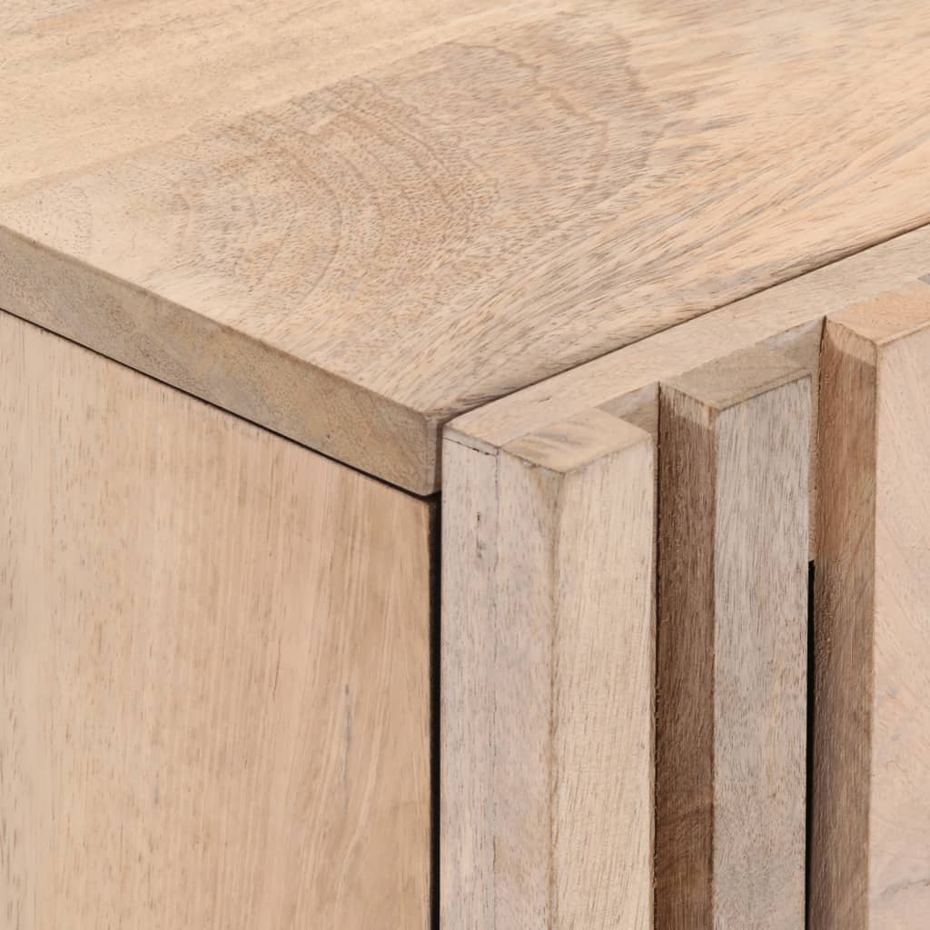 Meuble TV blanc 105x34x46 cm bois massif de manguier - XIOS