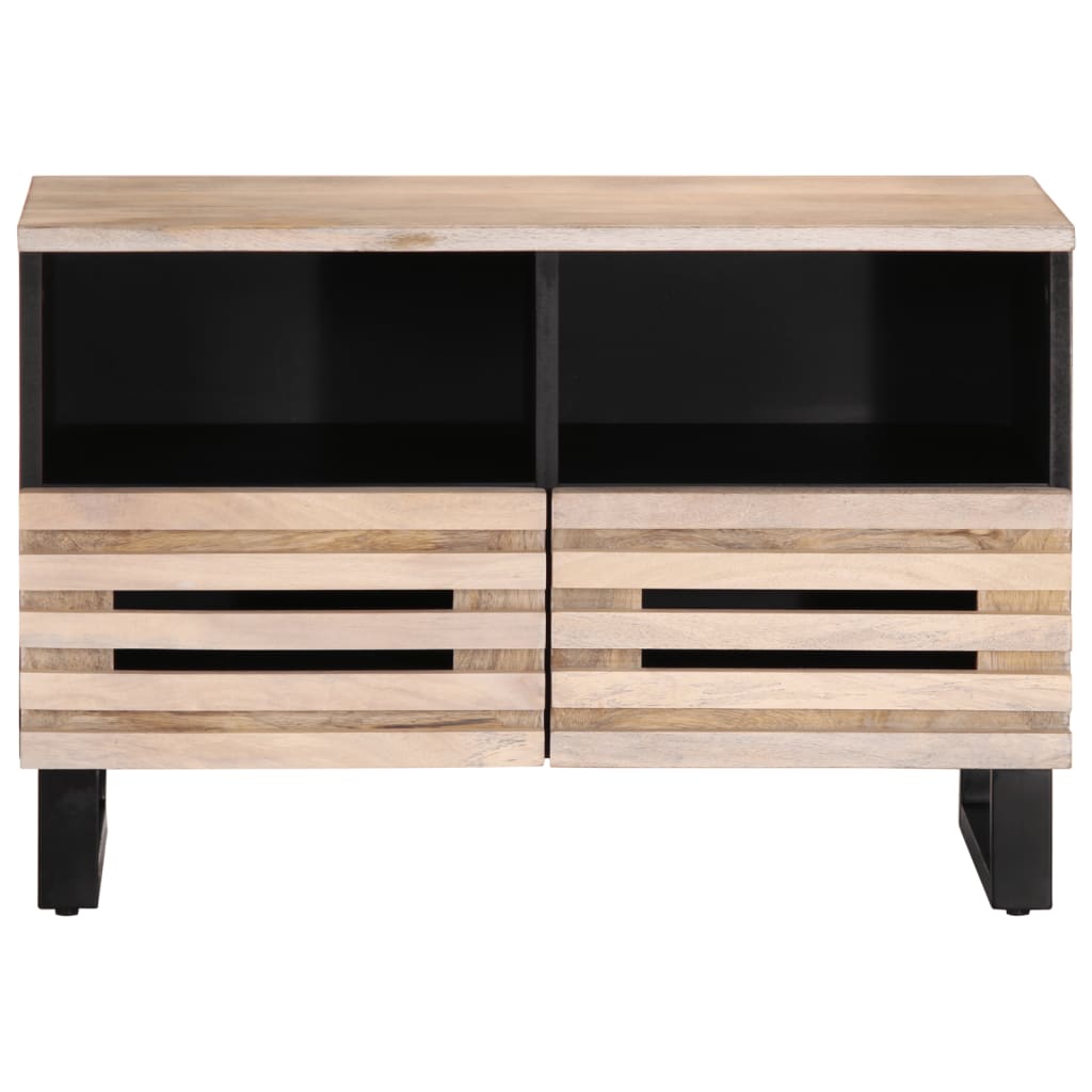 Meuble TV blanc 70x34x46 cm bois massif de manguier - XIOS