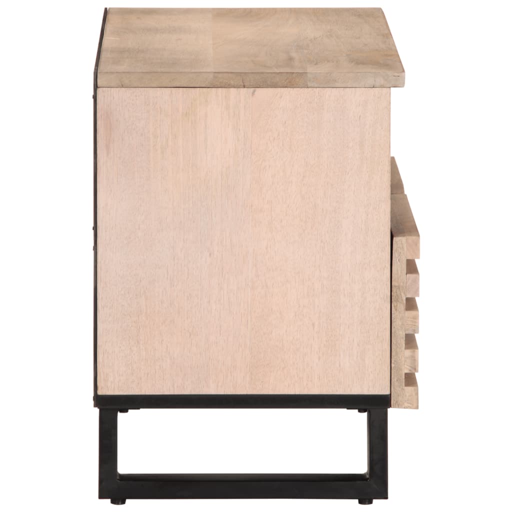 Meuble TV blanc 70x34x46 cm bois massif de manguier - XIOS
