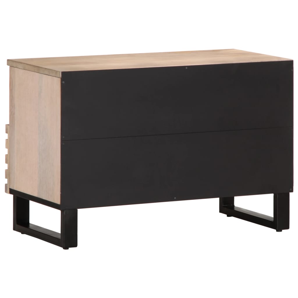 Meuble TV blanc 70x34x46 cm bois massif de manguier - XIOS