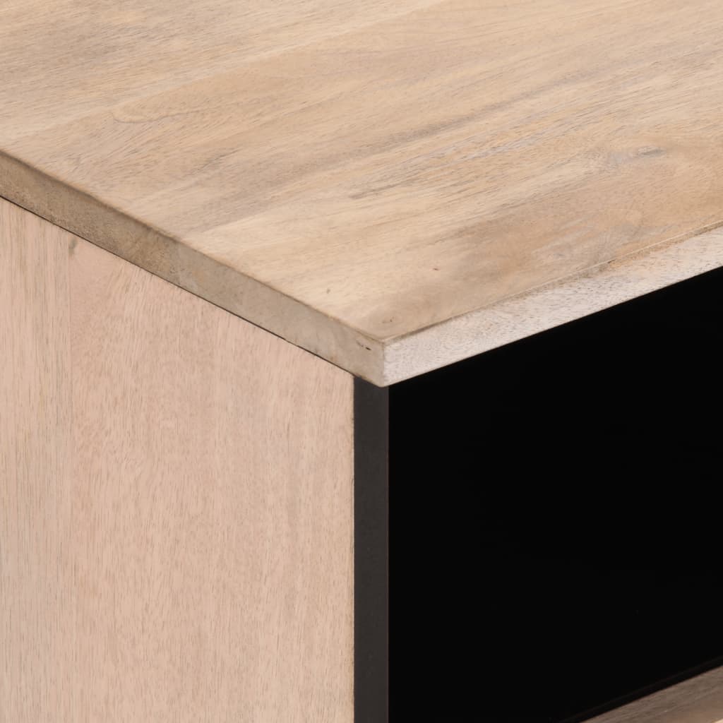 Meuble TV blanc 70x34x46 cm bois massif de manguier - XIOS