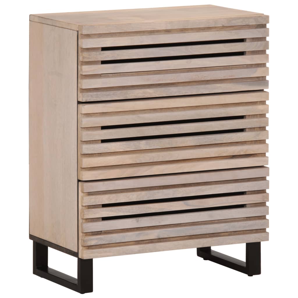 Buffet blanc 60x34x75 cm bois massif de manguier - XIOS