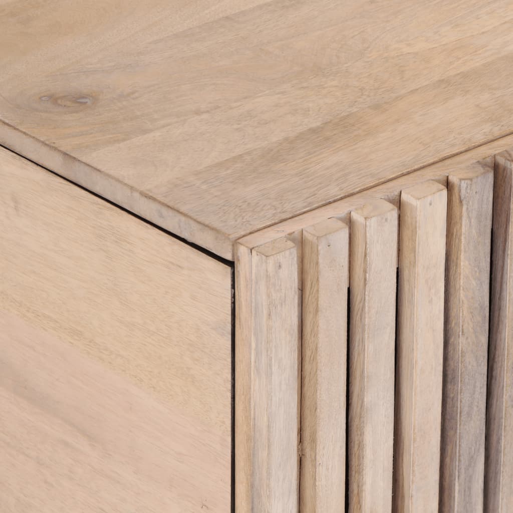 Table basse blanc 80x51x40 cm bois de manguier massif - XIOS